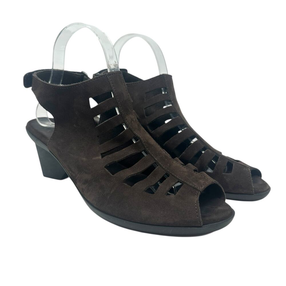 Arche Soexor Slingback Sandal Caged Nubuck‎ Suede Brown Size 41 US 9.5